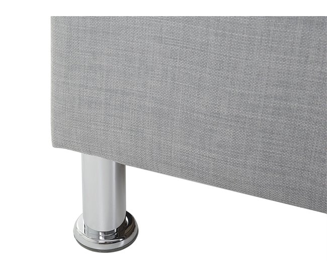 Beliani Cama com armazenamento Poliéster METZ 192x215 Cinza Claro