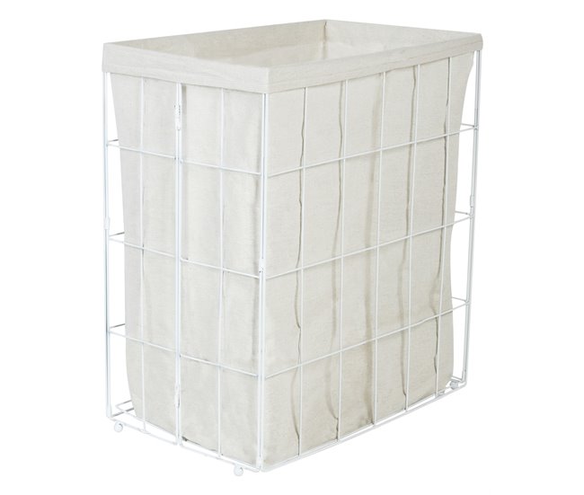 Beliani Cesto de roupa MIRISSA Branco