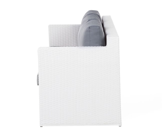 Beliani Conjunto lounge Ratan sintético ROMA Branco