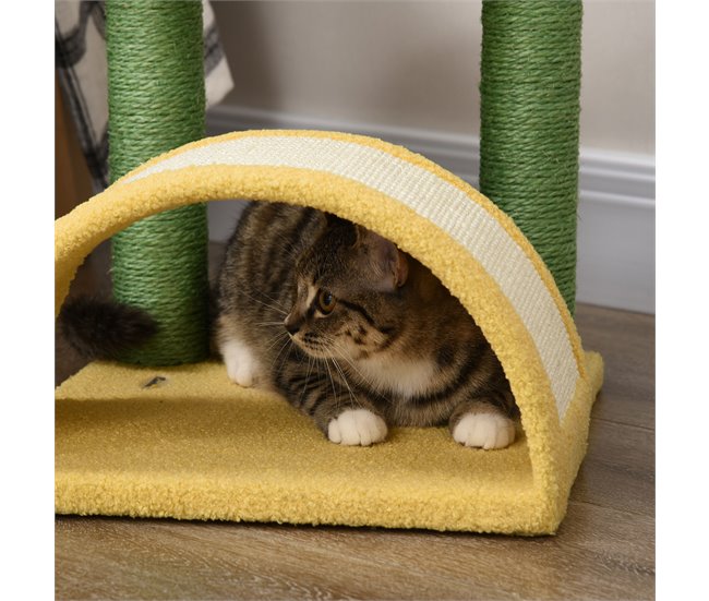 Árvore Arranhador para Gatos Amarelo