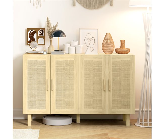 Aparador Melamina de Madeira HOMCOM Castanho