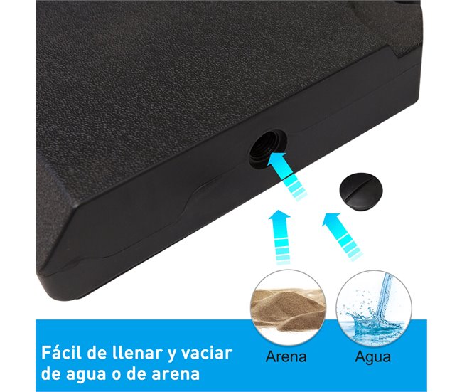 Base Chapéu de Sol HDPE Outsunny 100x100 Preto