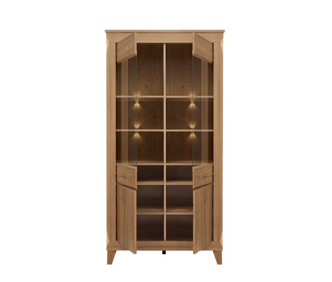 Armário para porcelana de 4 portas em madeira Raya Madeira