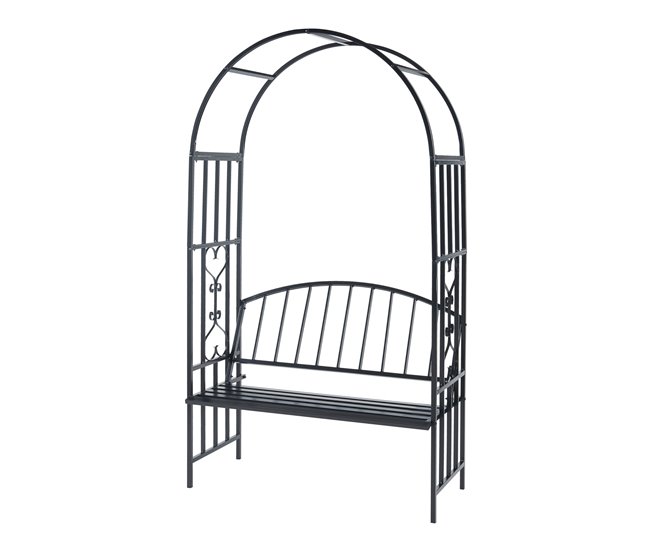Arco rosa com banco Barile aço Preto