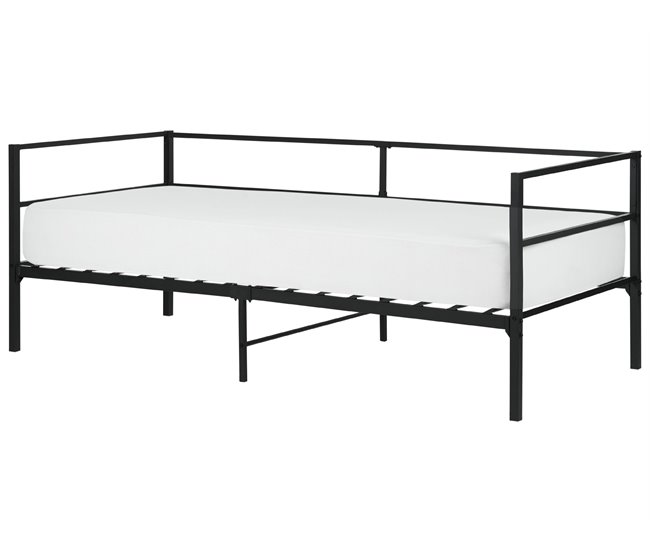 Beliani Cama com estrado Ferro BATTUT Preto