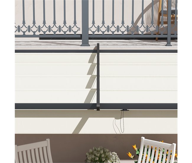 Pérgola de Parede Aço e Poliéster Outsunny 297x297 Cru