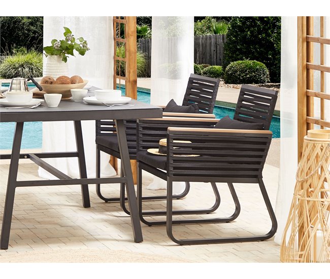 Beliani Cadeira de jardim CANETTO Preto