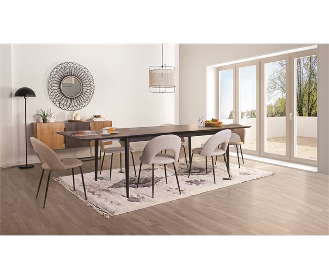 Mesa de jantar extensível OLYMPIA castanha Castanho