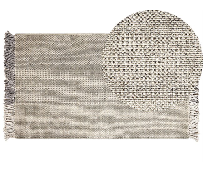 Beliani Entrelaçado TEKELER 80x150 Cinza Claro