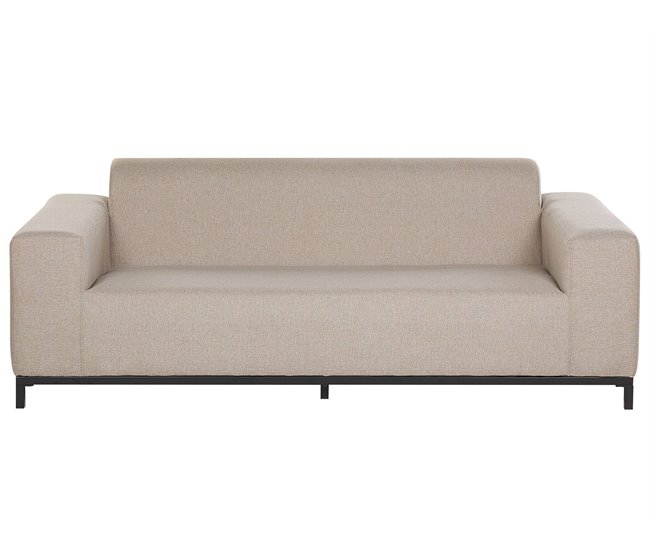 Beliani Conjunto lounge Poliéster ROVIGO Areia