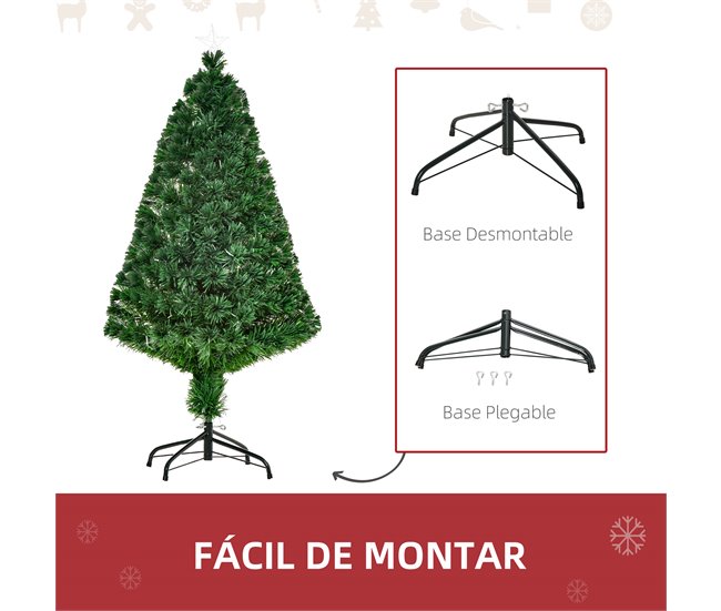 Árvore de Natal PVC e Metal HOMCOM, casa - natal Verde