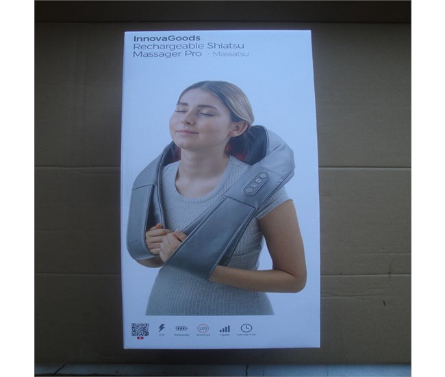 Massajador Shiatsu Recarregável Cinza