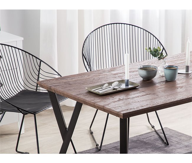 Beliani Mesa de jantar BRAVO 80x140 Castanho