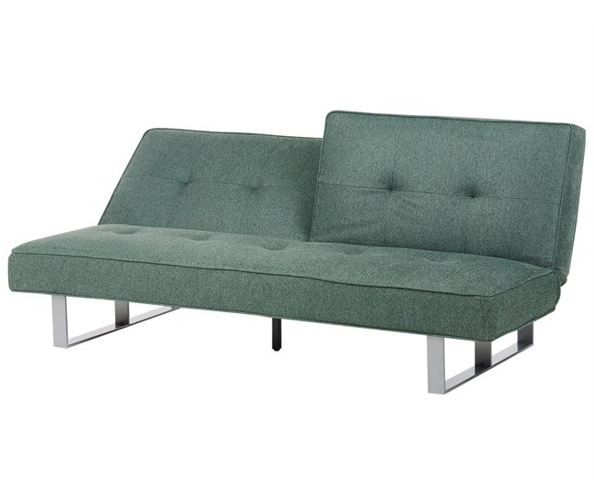 Beliani Sofá-cama Poliéster DUBLIN Verde Escuro