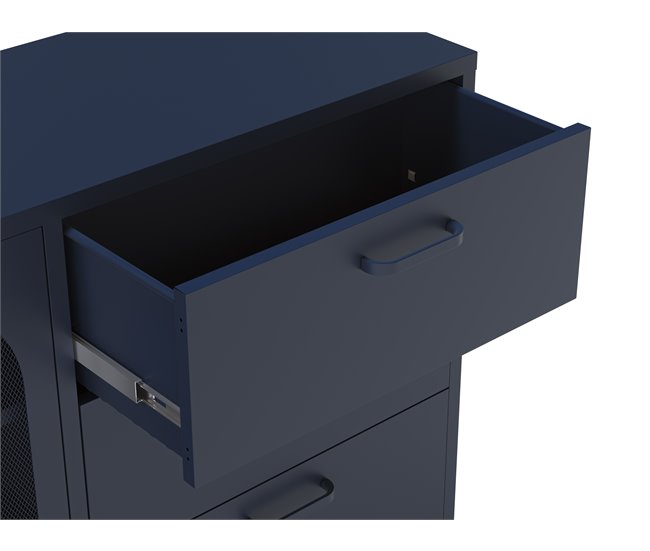 Aparador DIORA com 2 portas e 3 gavetas cor azul Azul