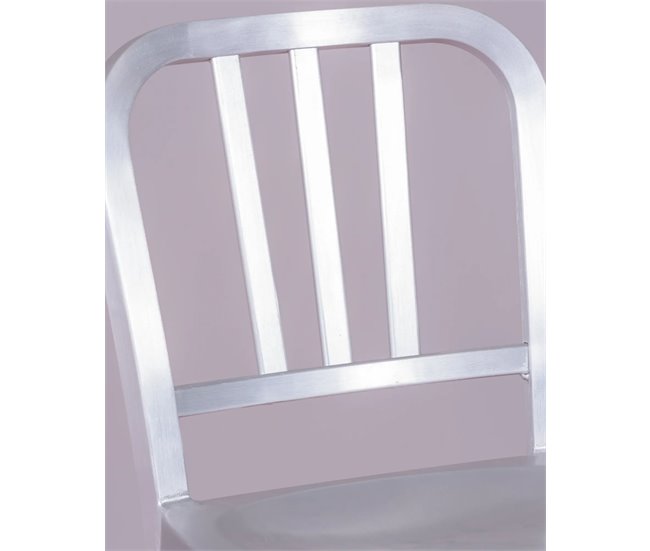 Banqueta de metal com encosto alto - Navi Army AlumÍnio