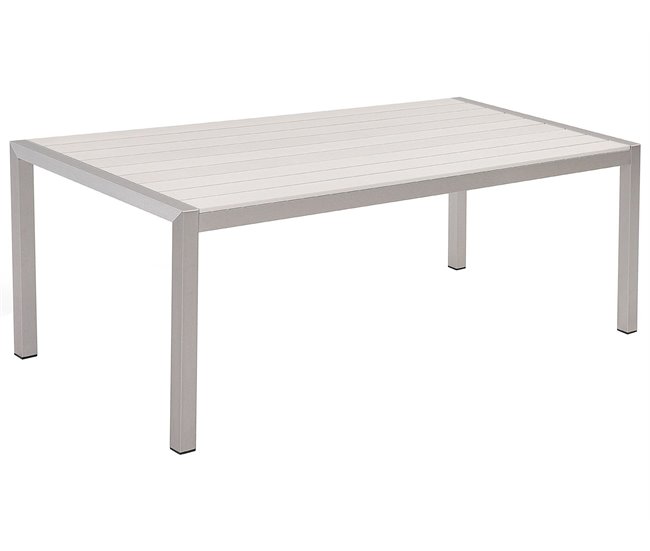 Beliani Mesa de jardim VERNIO 90x180 Branco