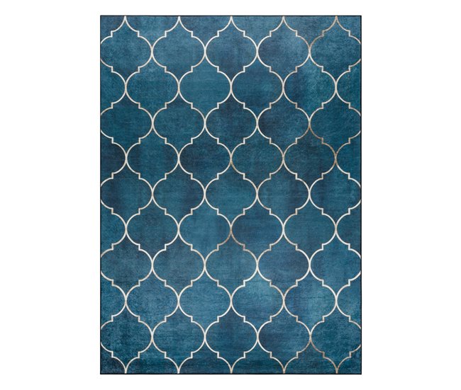 ANDRE 1181 Tapete Treliças marroquinas antiderrapante 120x170 Azul
