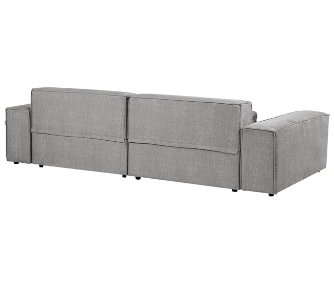Sofá modular 2 lugares com repousa-pés HELLNAR Cinza