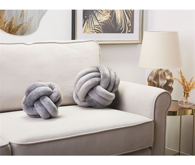 Beliani Almofada decorativa MALNI 30x30 Cinza