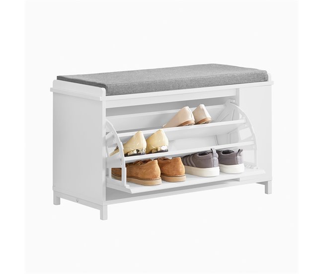 Banco para sapatos com 1 aba FSR105-W SoBuy Branco