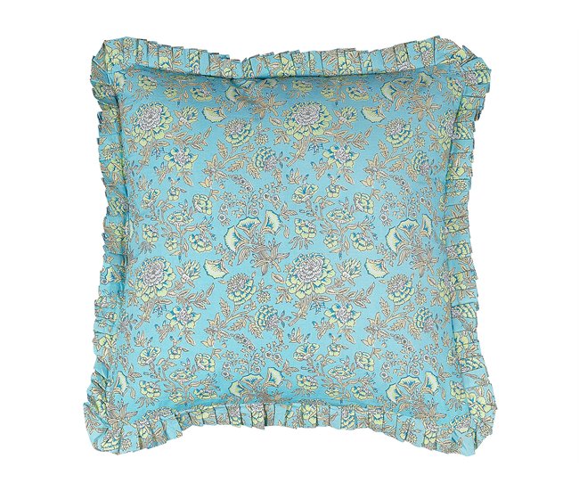 Beliani Almofada decorativa AMOENA Turquesa