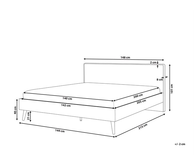 Beliani Cama com estrado MDF SERRIS 148x215 Castanho