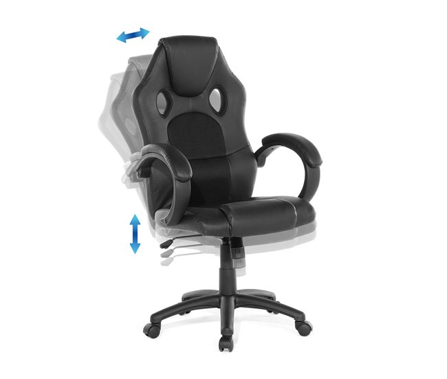 Beliani Cadeira de escritório FIGHTER Azul Marino