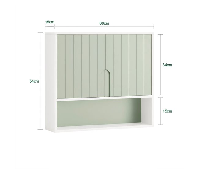 Armário de parede para casa de banho BZR140-GR SoBuy Verde