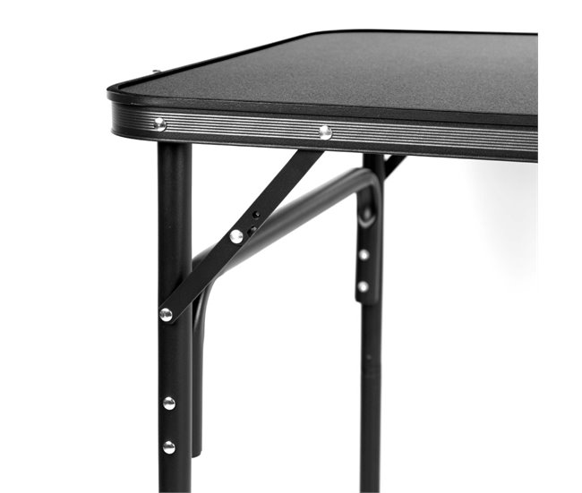 Aktive Mesa de acampamento dobrável preto antiderrapante c/sistema de nivelamento Preto