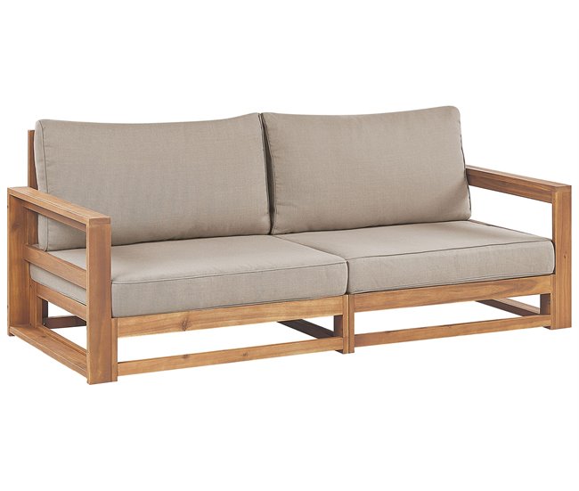 Beliani Conjunto lounge Madeira de acácia com certificado FSC® TIMOR Cinza Escuro