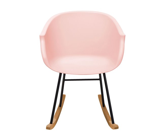 Beliani Cadeira de baloiço HARMONY Rosa
