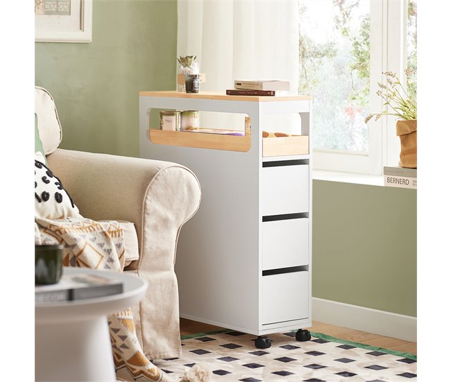 Armário de casa de banho BZR54-W SoBuy Branco