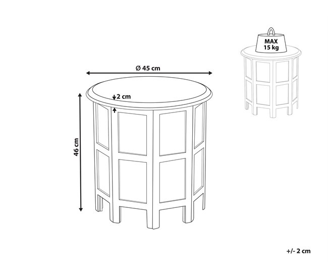 Beliani Mesa auxiliar BORAI Azul Claro