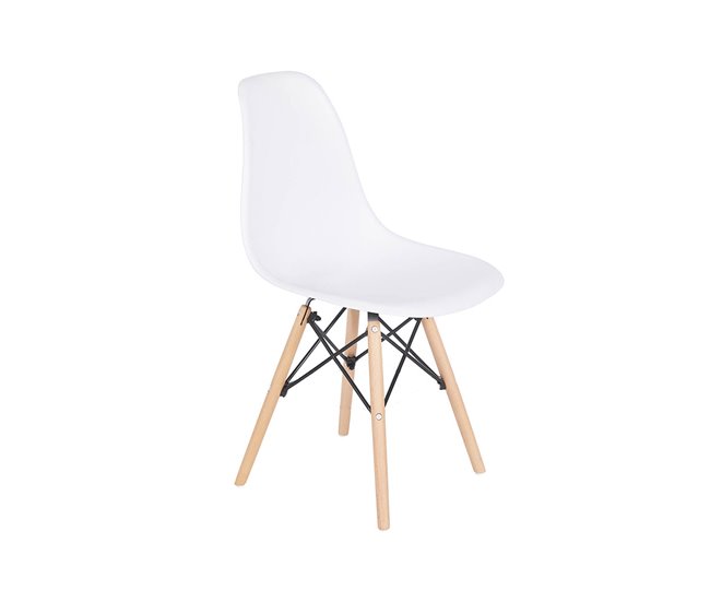 Pack Mesa Redonda de Vidro Temperado + 4 Cadeiras  Estilo Nórdico 90x90 Branco