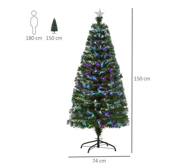 Árvore de Natal Artificial Metal e PVC HOMCOM, casa - natal Verde