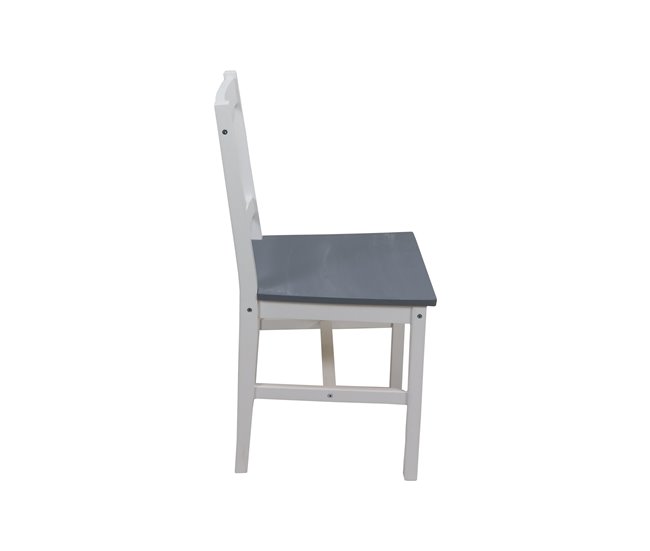 Conjunto de mesa com 4 cadeiras VERSALLES Branco/cinza