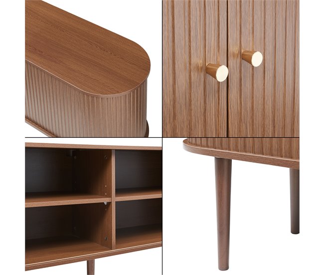 Aparador Mapia com 2 portas de correr [en.casa] 166 Nogal