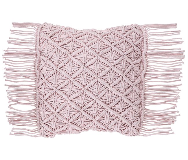 Beliani Almofada decorativa YANIKLAR Rosa Talco