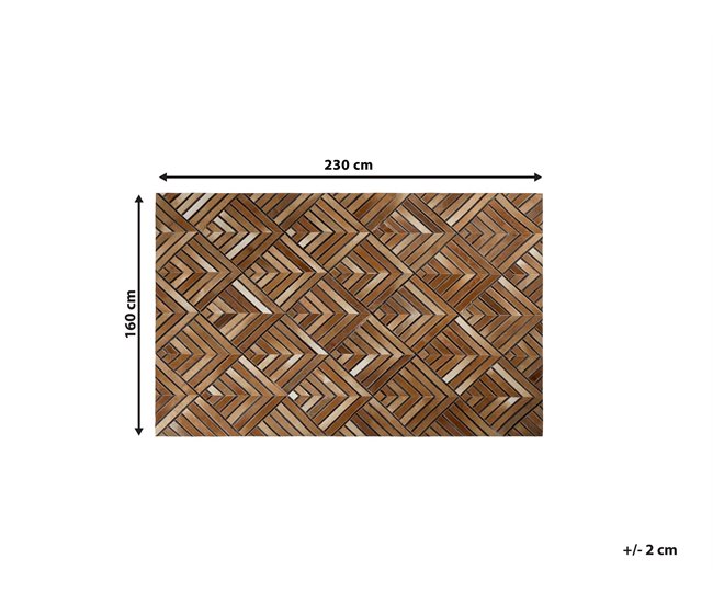 Beliani Pelos curtos TEKIR 160x230 Castanho