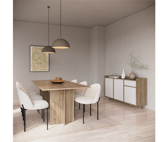 Mesa de jantar extensível 160cm CLAP Carvalho
