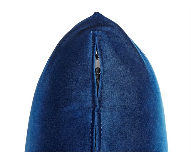 Beliani Chaise longue Veludo GUERET Azul Marino
