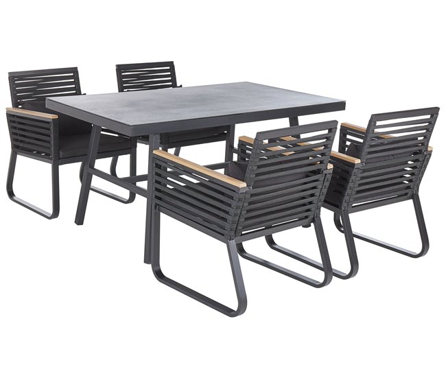 Beliani Conjunto de refeição CANETTO Preto