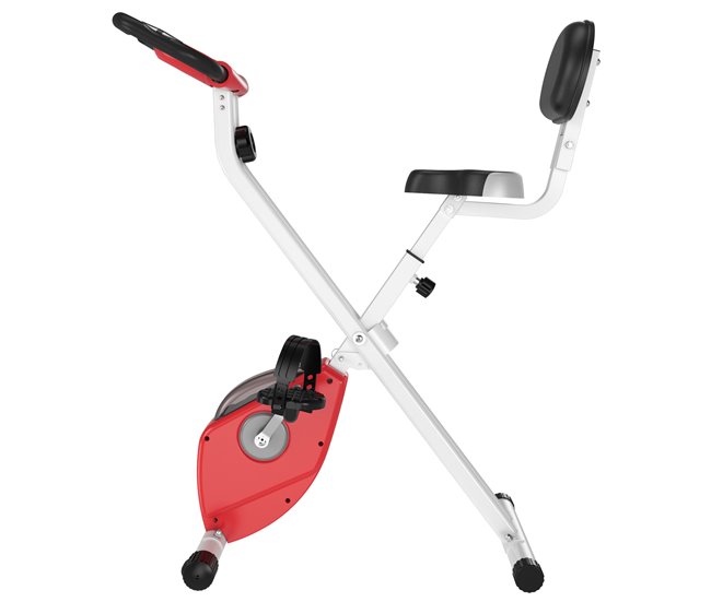 Bicicleta ergométrica em forma de X Aço, ABS, PVC HOMCOM Vermelho