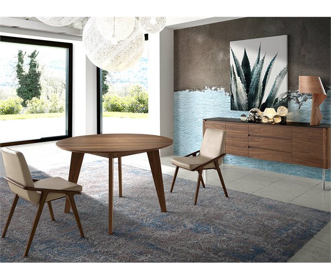 ANGEL CERDA Cadeira em pele ecológica vison Nogal