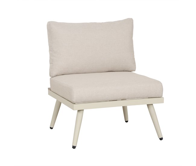 Set de jardim BIARRITZ com sofá e mesa de centro branca Branco/ Madeira