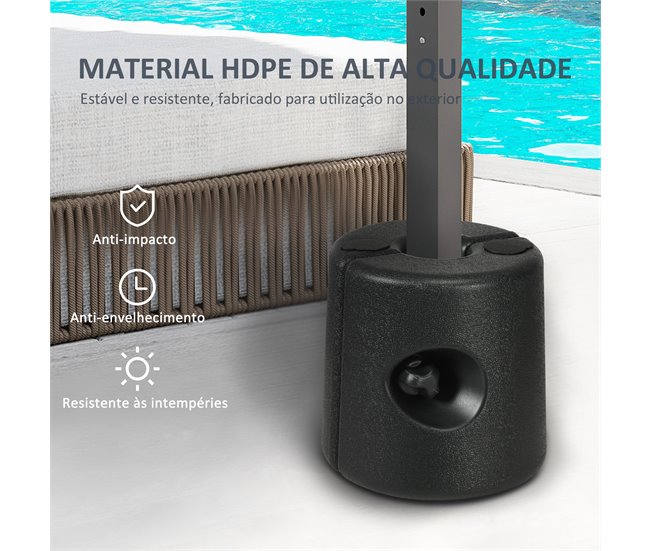 Pesos para Tenda HDPE Outsunny, desportos e lazer - campismo Preto