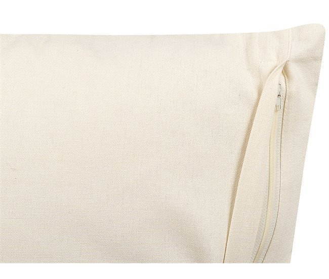 Beliani Almofada decorativa MYRICA Branco/ Bege