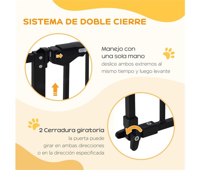 Barreira de Segurança Extensível Metal e Plástico PawHut Preto