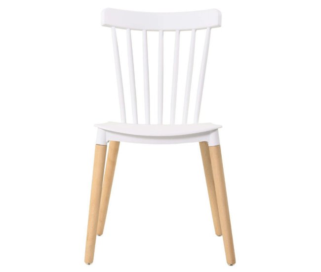 Pacote de 2 cadeiras Alna para sala de estar, sala de jantar e cozinha Branco/ Madeira